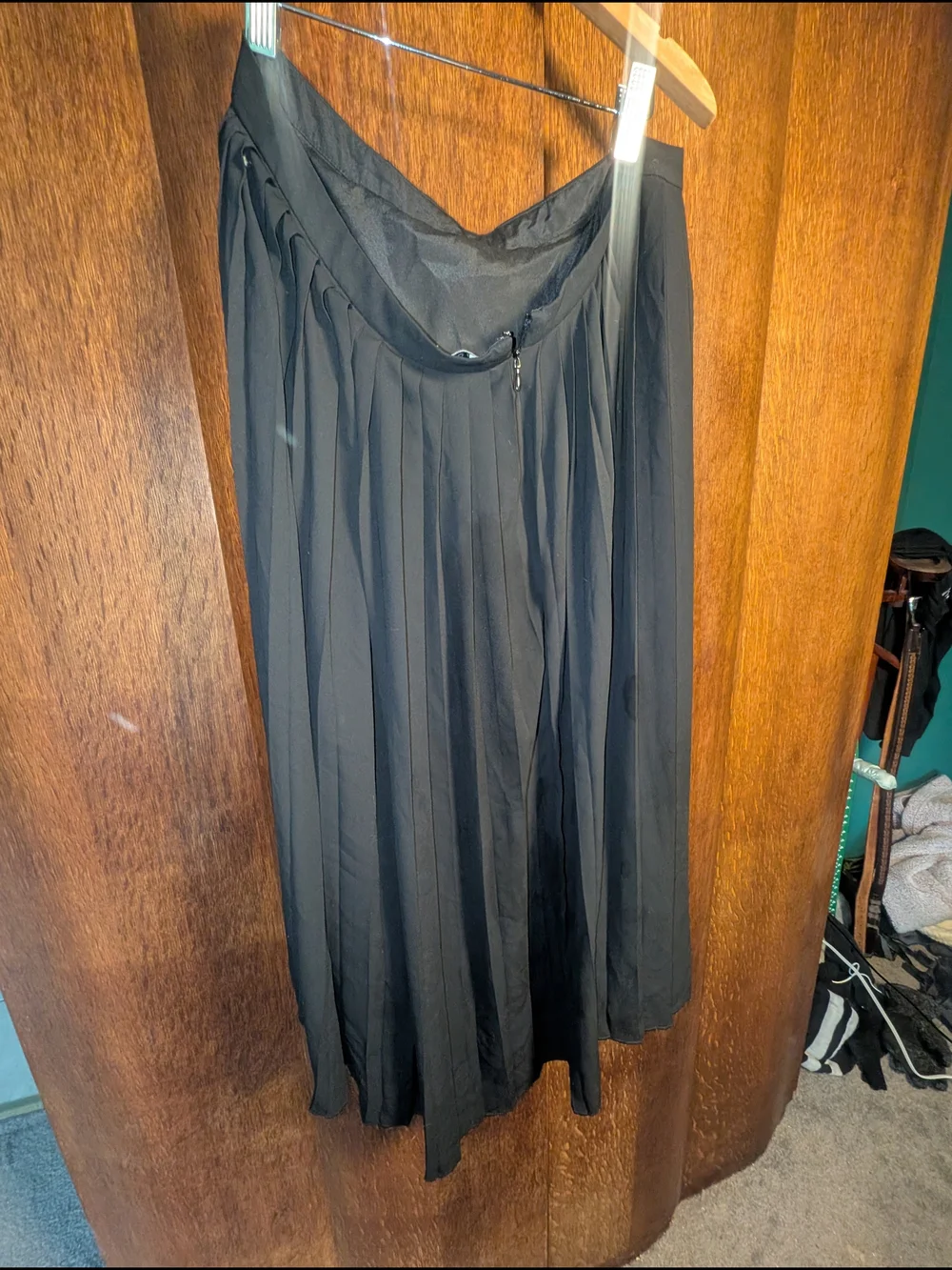 J. Crew Black Midi Pleated Skirt